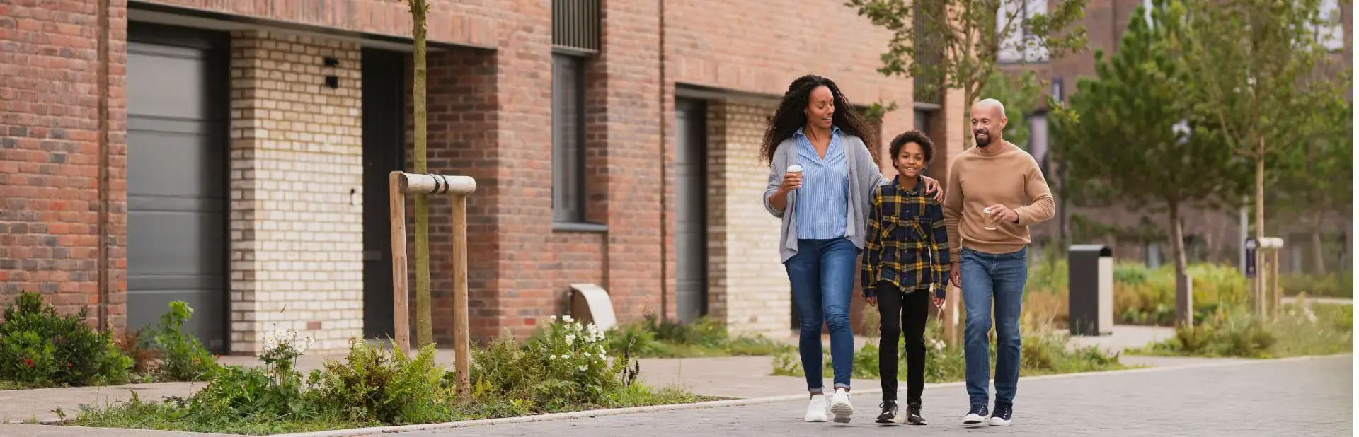 Family walking at Brabazon